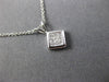 ESTATE .20CT DIAMOND 14K WHITE GOLD 3D CLASSIC INVISIBLE SQUARE FLOATING PENDANT