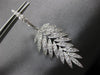 LARGE 1.52CT DIAMOND 18KT WHITE GOLD 3D ROUND MULTI LEAF HUGGIE HANGING EARRINGS