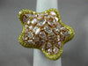 EXTRA LARGE 5.79CT PINK & FANCY YELLOW DIAMOND 18K YELLOW & ROSE GOLD STAR RING