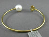 ESTATE LARGE .22CT DIAMOND & AAA SOUTH SEA PEARL 18K YELLOW GOLD BANGLE BRACELET