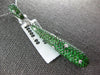 LARGE 11.46CT DIAMOND & AAA TSAVORITE 18K WHITE GOLD ELONGATED TEAR DROP PENDANT
