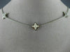 ESTATE .53CT DIAMOND & WHITE ENAMEL 18KT WHITE GOLD FLOWER BY THE YARD NECKLACE