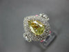 LARGE GIA 2.88CT WHITE & FANCY YELLOW DIAMOND 18K 2 TONE GOLD 3D ENGAGEMENT RING
