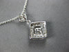 .17CT DIAMOND 14KT WHITE GOLD SQUARE GEOMETRICAL PAVE FILIGREE FLOATING PENDANT