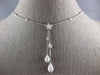 1.03CT DIAMOND 18KT WHITE GOLD DOUBLE TEAR DROP BY THE YARD LARIAT LOVE NECKLACE