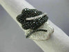 ESTATE LARGE 2.72CT WHITE & BLACK DIAMOND 14K WHITE GOLD CRISS CROSS FLOWER RING