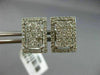 LARGE 1.01CT PRINCESS DIAMOND 18K WHITE GOLD RECTANGULAR INVISIBLE STUD EARRINGS