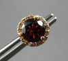 2.30CT DIAMOND & AAA GARNET 14KT ROSE GOLD 3D CLASSIC ROUND HALO STUD EARRINGS