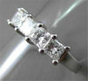 ESTATE WIDE 1.04CT DIAMOND 14K WHITE GOLD 5 STONE PRINCESS ANNIVERSARY RING 1625