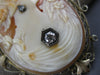 LARGE .20CT OLD MINE DIAMOND 14KT WHITE GOLD 3D LADY CAMEO PENDANT BROOCH #27317