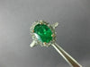 ESTATE LARGE 1.94CT DIAMOND & AAA EMERALD 18KT WHITE GOLD 3D ENGAGEMENT #26503