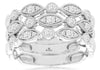 ESTATE WIDE .48CT DIAMOND 14K WHITE GOLD 3D FILIGREE STACKABLE ANNIVERSARY RING