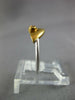 ESTATE .02CT DIAMOND PLATINUM & 18KT YELLOW GOLD ETOILE FRIENDHSHIP RING #27272