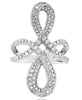 LARGE .72CT DIAMOND 14K WHITE GOLD 3D MULTI ROW CRISS CROSS DOUBLE INFINITY RING