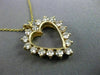 ESTATE .64CT ROUND DIAMOND 14KT YELLOW GOLD CLASSIC OPEN HEART PENDANT  #19214