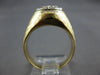 LARGE .92CT DIAMOND 14KT 2 TONE GOLD MATTE & SHINY HANDCRAFTED MENS RING #28025