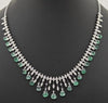 EXTRA LARGE 27.89CT DIAMOND & AAA EMERALD 18K WHITE GOLD 3D GRADUATING NECKLACE