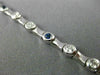 ESTATE 1.0CT ROUND DIAMOND & AAA SAPPHIRE 14KT WHITE GOLD BAMBOO BRACELET #22487