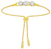 .95CT DIAMOND 18KT YELLOW GOLD 3D 3 FLOWER PAST PRESENT FUTURE FLOATING BRACELET