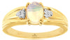 ESTATE .56CT DIAMOND & AAA OPAL 14KT YELLOW GOLD 3D OVAL & ROUND FLORAL FUN RING