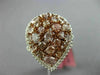 LARGE 2.67CT WHITE & PINK DIAMOND 18K WHITE & ROSE GOLD 3D HALO ANNIVERSARY RING