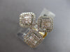 LARGE 1.11CT DIAMOND 14KT YELLOW GOLD ROUND & BAGUETTE CLUSTER HALO SQUARE RING