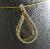 ESTATE LARGE .36CT DIAMOND 18K YELLOW GOLD DOUBLE TEAR DROP FUN FLOATING PENDANT