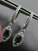 .71CT DIAMOND & AAA SAPPHIRE 18KT WHITE GOLD MARQUISE & ROUND HANGING EARRINGS