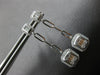 .62CT DIAMOND 14K WHITE GOLD 3D ROUND & BAGUETTE SQUARE OCTAGON HANGING EARRINGS