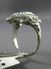 ANTIQUE .21CT OLD MINE DIAMOND & AAA SAPPHIRE 18K WHITE GOLD FILIGREE RING 19859