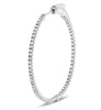 ESTATE .50CT DIAMOND 14K WHITE GOLD 3D CLASSIC INSIDE OUT HOOP HANGING EARRINGS