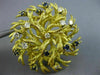 ANTIQUE .46CT DIAMOND & AAA SAPPHIRE 18KT YELLOW GOLD 3D ETOILE LEAF PIN BROOCH