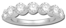 ESTATE 2.0CT DIAMOND 14K WHITE GOLD ROUND SEMI ETERNITY 7 STONE ANNIVERSARY RING