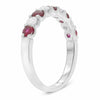 ESTATE .83CT DIAMOND & AAA RUBY 14K WHITE GOLD 3D SEMI ETERNITY ANNIVERSARY RING
