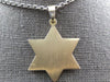 LARGE .52CT DIAMOND 14KT 2 TONE GOLD 3D STAR OF DAVID MENORAH FLOATING PENDANT