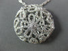 ESTATE LARGE 1.23CT DIAMOND 18K WHITE GOLD CIRCULAR OPEN FILIGREE FLOWER PENDANT