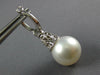 .60CT DIAMOND & SOUTH SEA PEARL 18K WHITE GOLD 3D CLASSIC CROWN HANGING EARRINGS