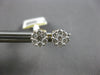 ESTATE .50CT DIAMOND 14K WHITE GOLD 3D CLASSIC CLUSTER FLOWER SCREWBACK EARRINGS