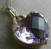 LARGE 10.15CT DIAMOND & AAA AMETHYST 14K WHITE & ROSE GOLD HEART PENDANT #226473