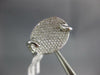 ESTATE WIDE .31CT DIAMOND 18KT WHITE GOLD 3D OVAL LOVE KNOT PAVE FUN RING