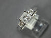 ESTATE .75CT DIAMOND 14KT WHITE GOLD 3D PRINCESS 3 STONE LUCIDA ENGAGEMENT RING