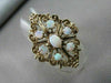ANTIQUE LARGE FILIGREE AUSTRALIAN OPAL 1.30CTW 14KT YELLOW GOLD FLORAL RING !!!