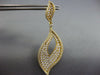 ESTATE LARGE 4.24CT DIAMOND 18KT YELLOW GOLD 3D MULTI ROW LEAF HANGING EARRINGS