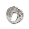 ESTATE EXTRA LARGE 2.67CT DIAMOND 18KT WHITE GOLD ROUND & BAGUETTE COCKTAIL RING