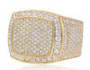 ESTATE EXTRA LARGE 5.65CT DIAMOND 14K ROSE GOLD SQUARE PAVE FILIGREE UNISEX RING