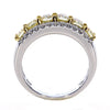 LARGE 3.34CT WHITE & FANCY YELLOW DIAMOND 18KT 2 TONE GOLD 3D ANNIVERSARY RING
