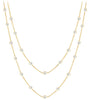 LONG 7.50CT DIAMOND 18KT YELLOW GOLD 3D ROUND DOUBLE STRAND BY THE YARD NECKLACE