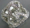ESTATE LARGE 1.45CT DIAMOND 18KT WHITE GOLD 3D MULTI ROW CRISS CROSS FUN RING