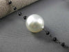 ESTATE LARGE & LONG 18KT WHITE GOLD 3D PEARL & BLACK SPINAL BY THE YARD NECKLACE