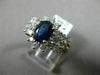 ESTATE WIDE 2.93CT DIAMOND & SAPPHIRE 18KT TWO TONE GOLD 3D HALO ENGAGEMENT RING